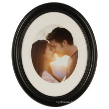 New Design Custom 5X7'' Black Oval Wall Frame Matted to Display Wood Picture  Photo Frames Home Decor